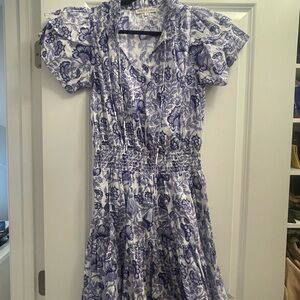 Floral Blue and White Dress